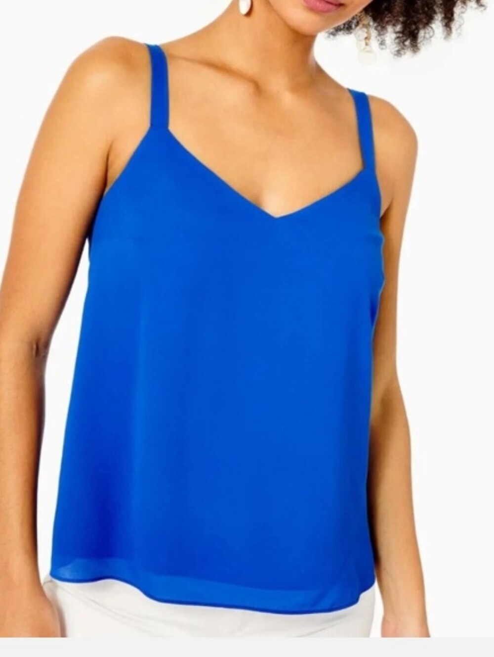 Lilly Pulitzer Cobalt Blue Gold Accent Vneck Tank.